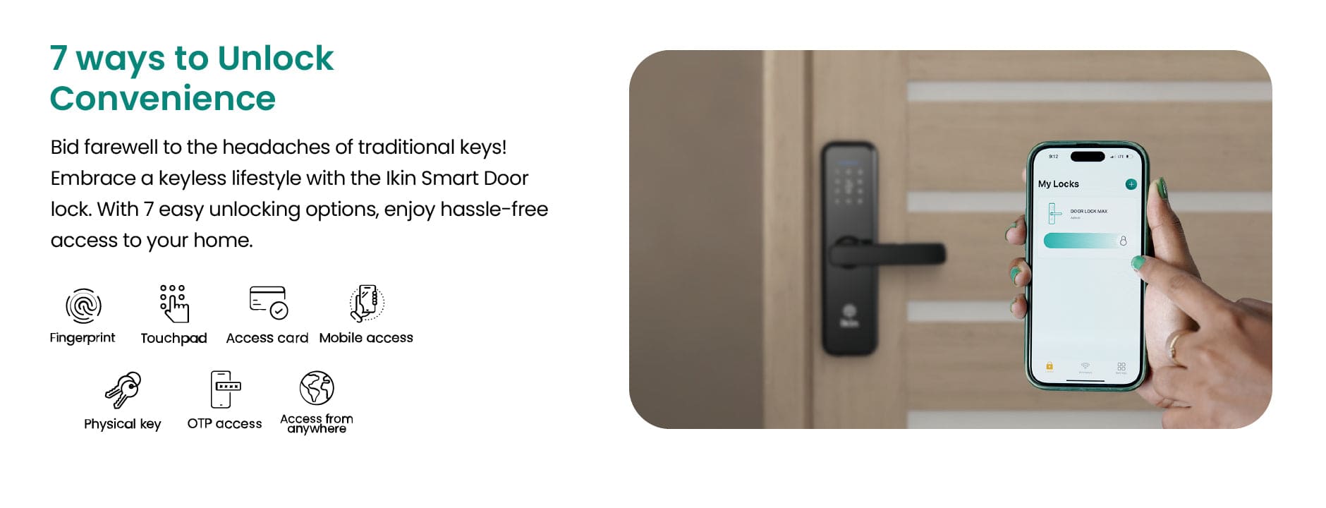 IKIN Max Smart Lock - Description - 7 ways to unlock