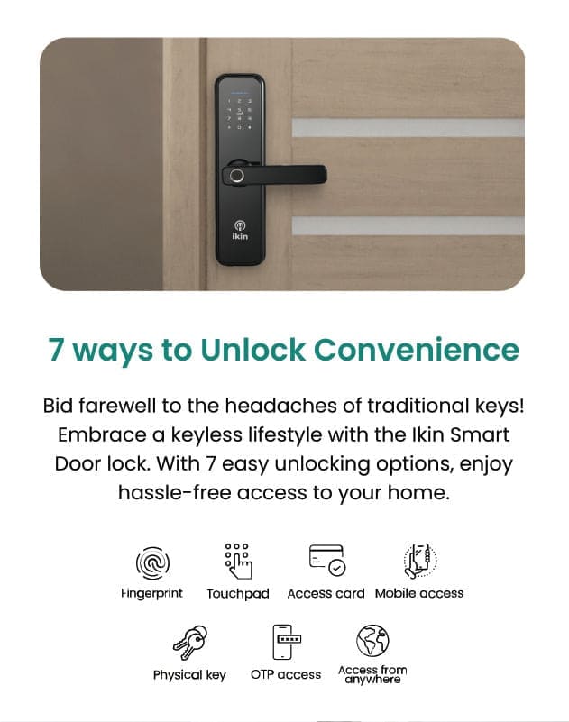 IKIN Max Smart Lock - Description - 7 ways to unlock - mobile image