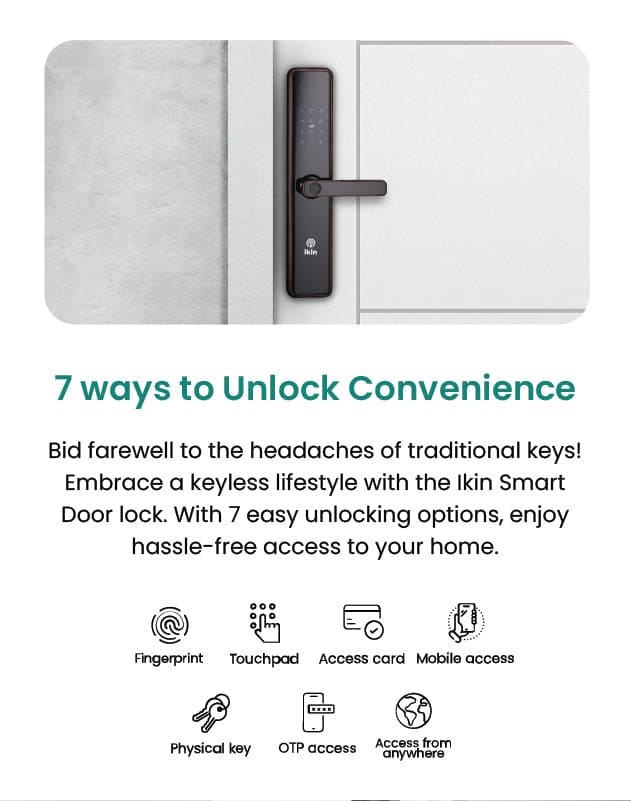 IKIN Ultra - Smart Lock Description - 7 ways to unlock - mobile image